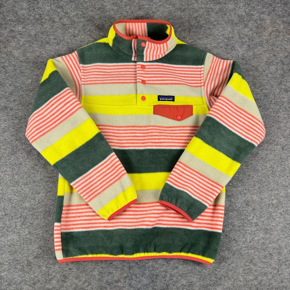Patagonia Lightweight Synchilla Snap-T Fleece Pullover Fitz Stripe Womens XXS